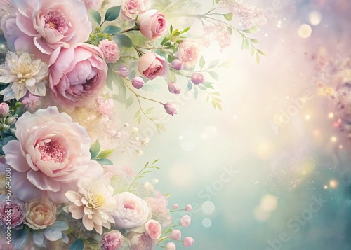 Artistic Mother's Day Floral Background: Flowing Flowers & Soft Hues