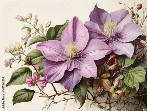 Natural Greenery and Floral Arrangement Background