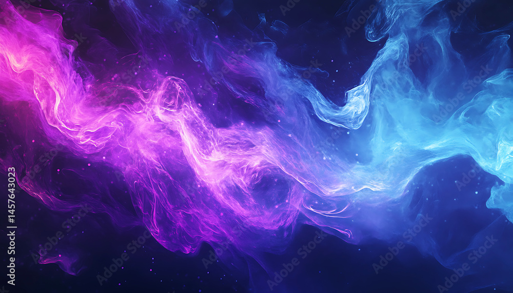 Abstract Cosmic Nebula Background with Vibrant Purple and Blue Swirls and Glowing Particles Abstract Cosmic Nebula Background with Vibrant Purple and Blue Swirls and Glowing Particles