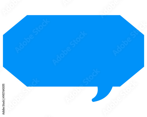 シンプルなカラーの吹き出し　細長い雲形