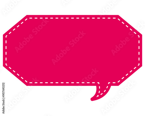 シンプルなカラーの吹き出し　細長い八角形