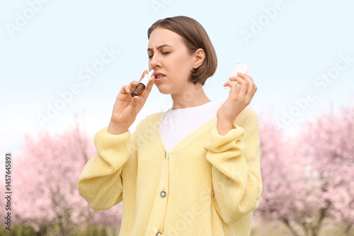 Allergic young woman with t...