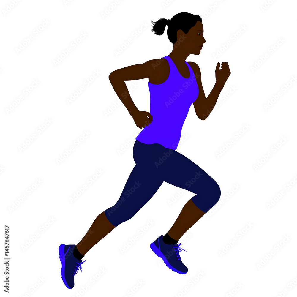 Athletic woman in motion during outdoor running exercise Athletic woman in motion during outdoor running exercise