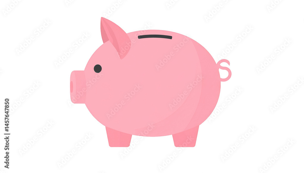 Cute Pink Piggy Bank for Financial Savings and Budgeting Concepts Cute Pink Piggy Bank for Financial Savings and Budgeting Concepts