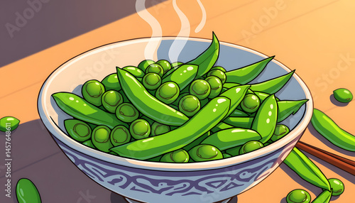 Wallpaper Mural Bowl of delicious edamame beans. isolated with white highlights Torontodigital.ca