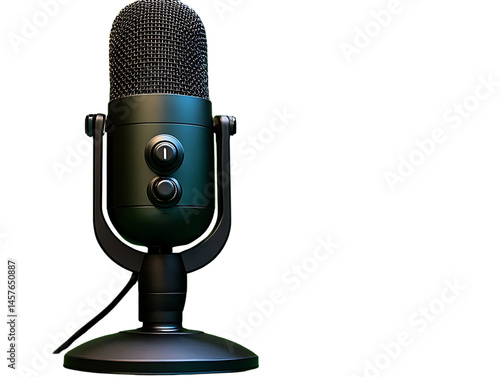Studio microphone on dark background