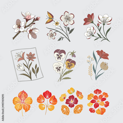 Pressed Petal Prints Set– Handcrafted Floral Art Prints with Real Pressed Flowers for Natural and Elegant Décor, pressed flower art, real flower prints, botanical wall art, handmade floral prints.