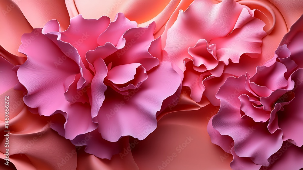 Obraz premium Abstract Pink Floral Composition: A Symphony of Soft Hues and Textured Petals
