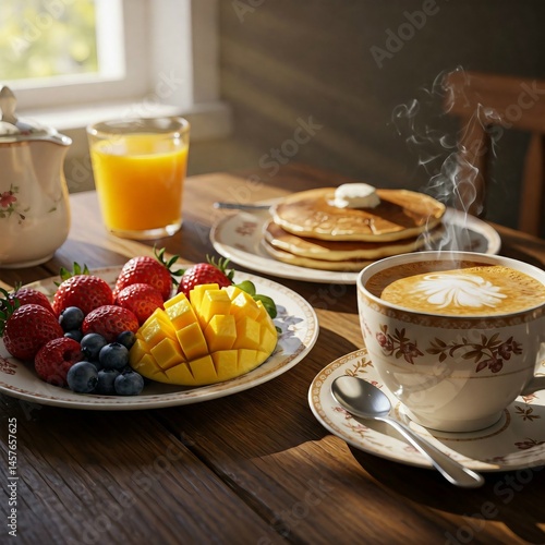 breakfast with coffee