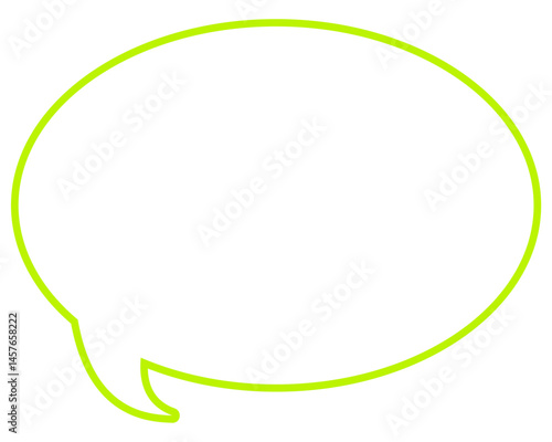 シンプルなカラー線の吹き出し　丸形