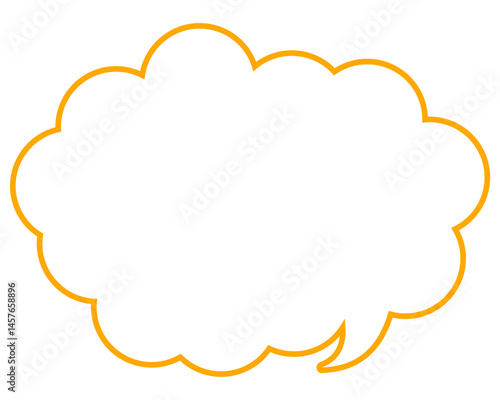 シンプルなカラー線の吹き出し　丸みのある雲形
