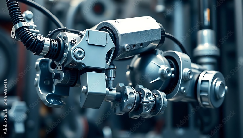 Fototapeta premium close up of a machine with a bunch of wires