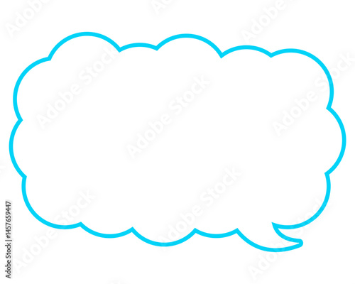 シンプルなカラー線の吹き出し　細長い雲形