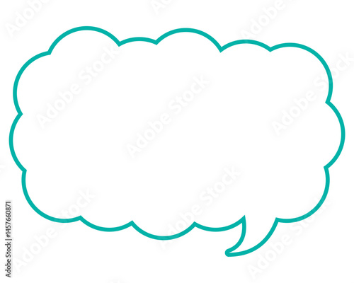 シンプルなカラー線の吹き出し　細長い雲形