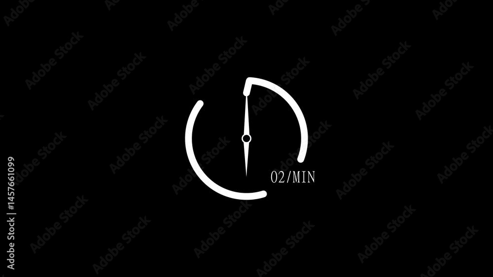 2 minutes timer clock icon modern design animation 4k video. 2 minutes timer clock icon modern design animation 4k video.