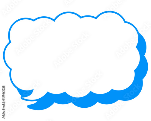 シンプルなカラー線の吹き出し　細長い雲形