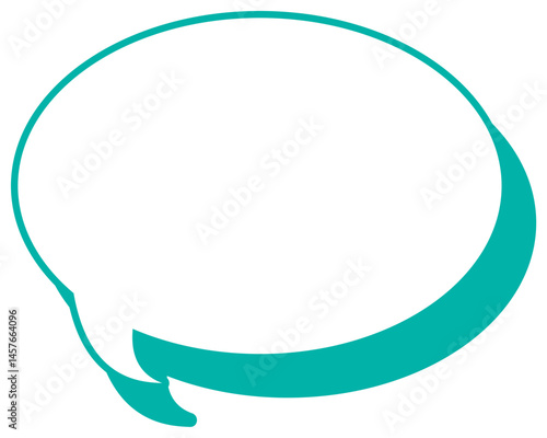 シンプルなカラー線の吹き出し　丸形