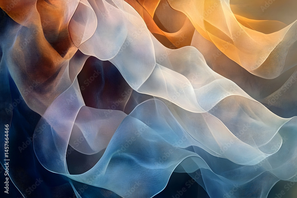 Obraz premium Soft, flowing fabrics in a spectrum of warm and cool tones.