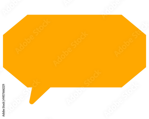 シンプルなカラーの吹き出し　細長い雲形