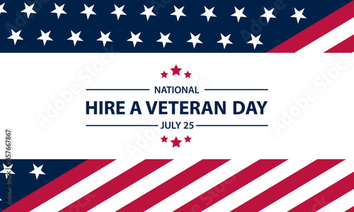 Happy National Hire A Veteran Day Background Vector Illustration 