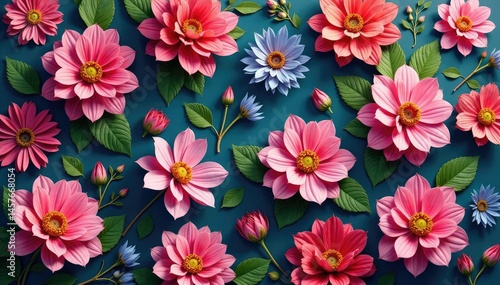 Intricate, interwoven flowers creating a smooth, unbroken floral design , flower texture, floral texture