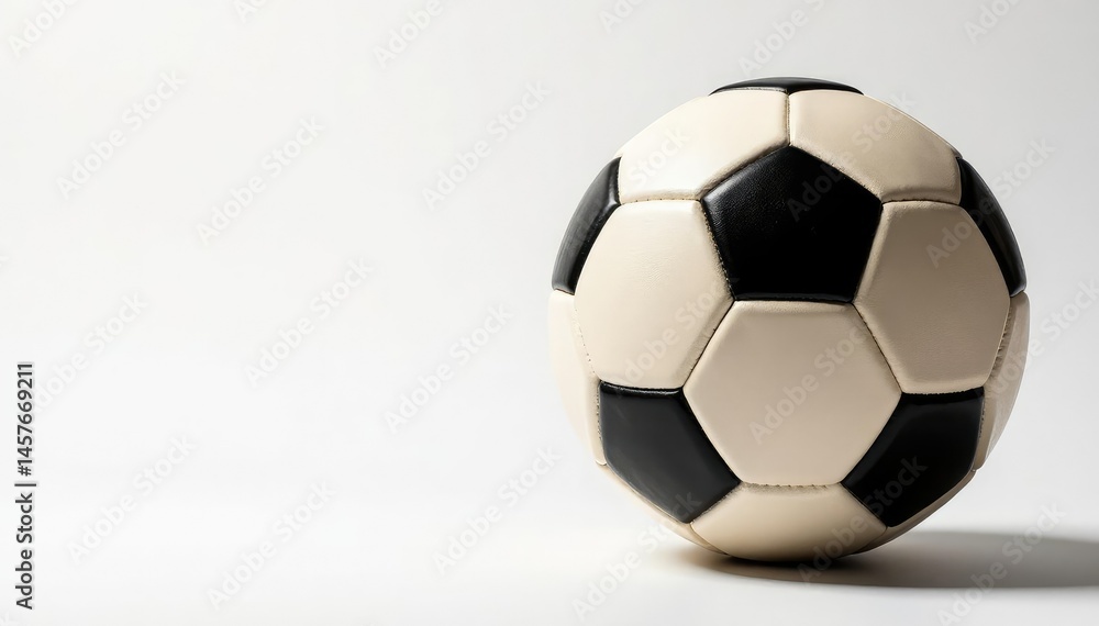 Fototapeta premium Rustic-style football on plain white backdrop , item, neat, practice