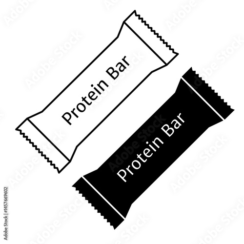 outline silhouette protein bar icon set isolated white background