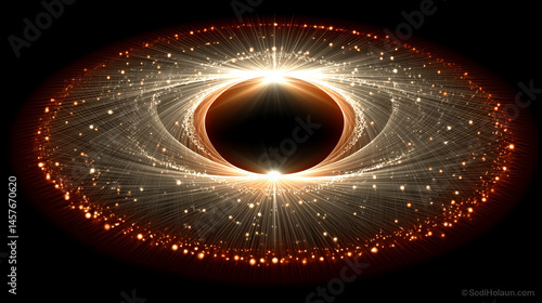 Obraz na płótnie A glowing electric plasma portal pulses with vibrant energy in a dark void, symbolizing futuristic technology, dimensional gateways, and the unknown power of science and imagination.
w salonie