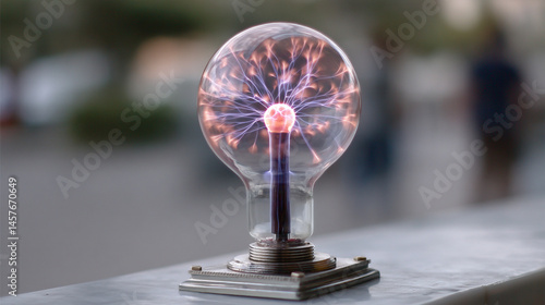 Obraz na płótnie A glowing electric plasma portal pulses with vibrant energy in a dark void, symbolizing futuristic technology, dimensional gateways, and the unknown power of science and imagination.
w salonie