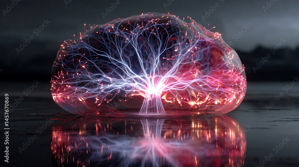 A glowing electric plasma portal pulses with vibrant energy in a dark void, symbolizing futuristic technology, dimensional gateways, and the unknown power of science and imagination.