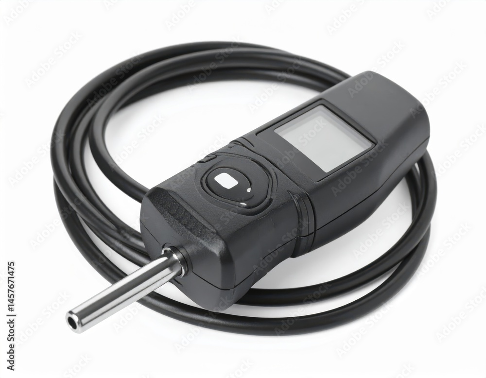 automotive diagnostic tool with cable on white background automotive diagnostic tool with cable on white background