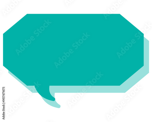 シンプルなカラーの吹き出し　細長い雲形