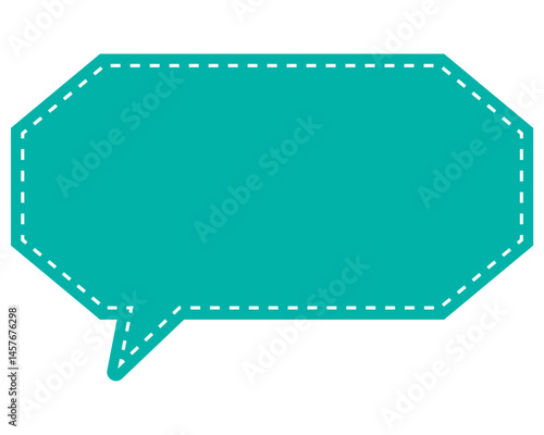 シンプルなカラーの吹き出し　細長い八角形