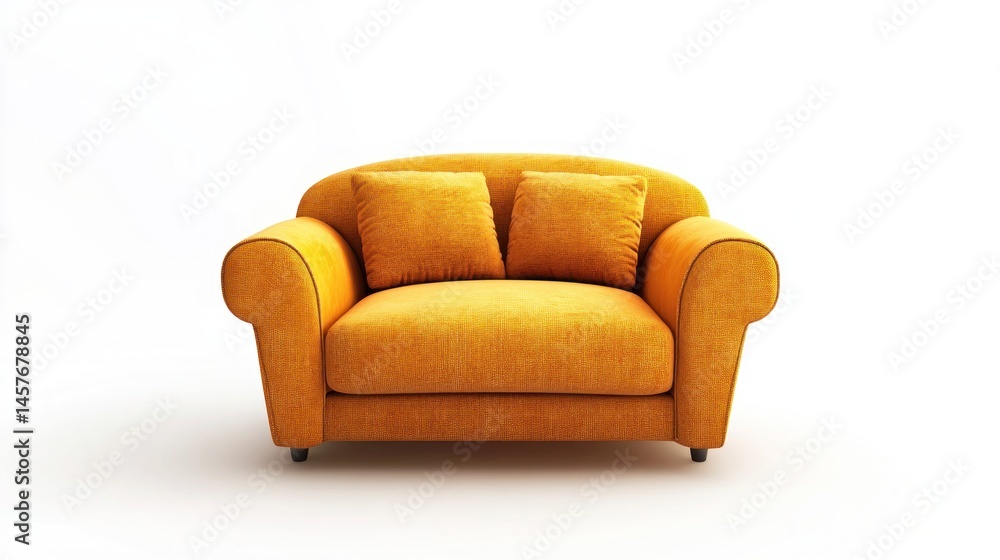 Fototapeta premium Orange armchair, isolated on white