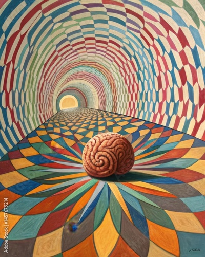 An optical illusion where an object appears to sway or pulse showing how the brain can perceive motion in still images due to neural processing.