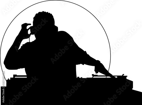 illustration sketch icon logo symbol mascot sketch disc jockey player