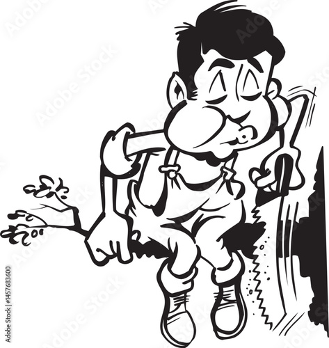 illustration sketch icon logo symbol sketch cartoon image silhouette of a person doing stupid things to themselves