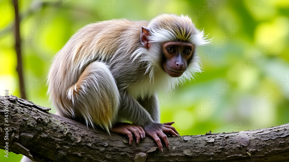 Obraz premium De Brazza's Monkey, Cercopithecus neglectus, an attractive primate with distinctive fur