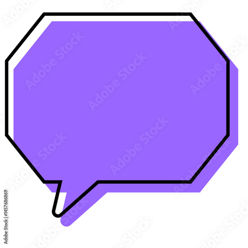 シンプルな線がずれた吹き出し　角のある八角形