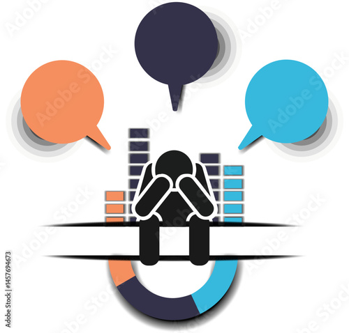 Vector sketch illustration of infographic design related to failure in business