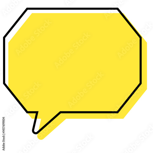 シンプルな線がずれた吹き出し　角のある八角形