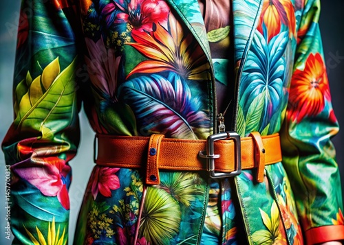 Fashion Photography: Spray-Painted Botanical Clip Art Patterns on Garments