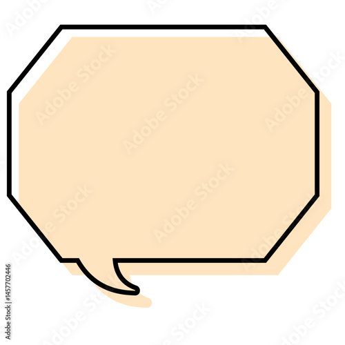 シンプルな線がずれた吹き出し　角のある八角形