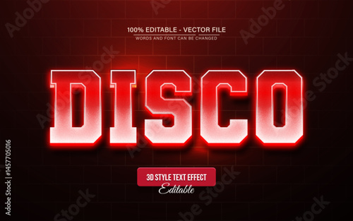 Disco red glowing text effect editable