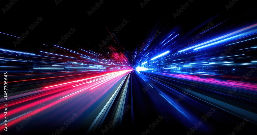 Dynamic light trails create a vibrant cityscape. Dynamic light trails create a vibrant cityscape.