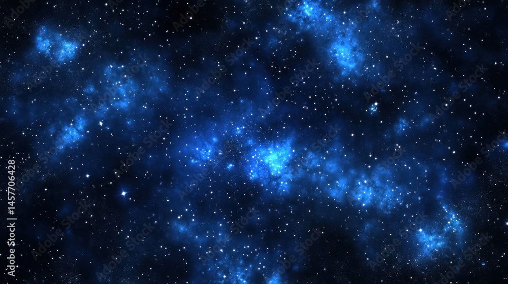 Blue nebula and stars in deep space Blue nebula and stars in deep space