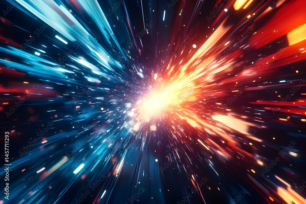 Abstract illustration of a vibrant cosmic explosion. Abstract illustration of a vibrant cosmic explosion.