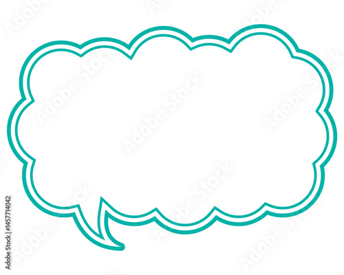 シンプルなカラー線の吹き出し　細長い雲形