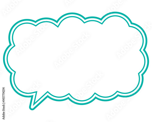 シンプルなカラー線の吹き出し　細長い雲形