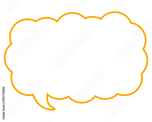 シンプルなカラー線の吹き出し　細長い雲形